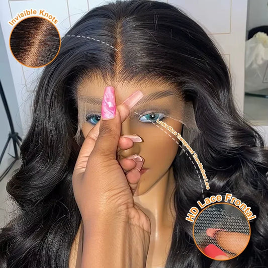 Body Wave Human Hair Wig 18-28 Inch – 13×4/13×6 HD Lace Front, Glueless, 200% Density