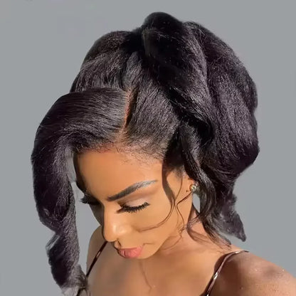 360 HD Lace Kinky Straight 26 Inch Human Hair Wig – 180% Density Glueless Wig