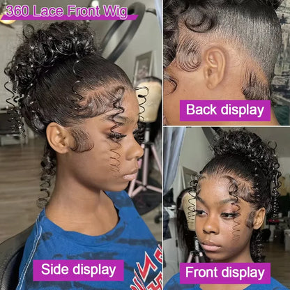 360 HD Lace Kinky Straight 26 Inch Human Hair Wig – 180% Density Glueless Wig