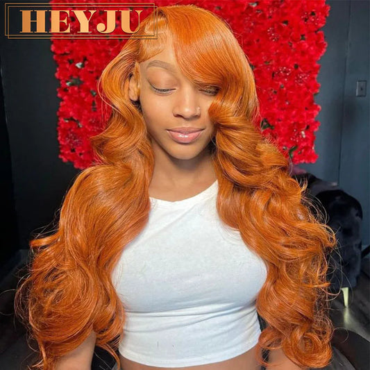 Vibrant Orange Ginger Wig – 13×6 HD Lace Frontal, Body & Loose Wave Brazilian Human Hair