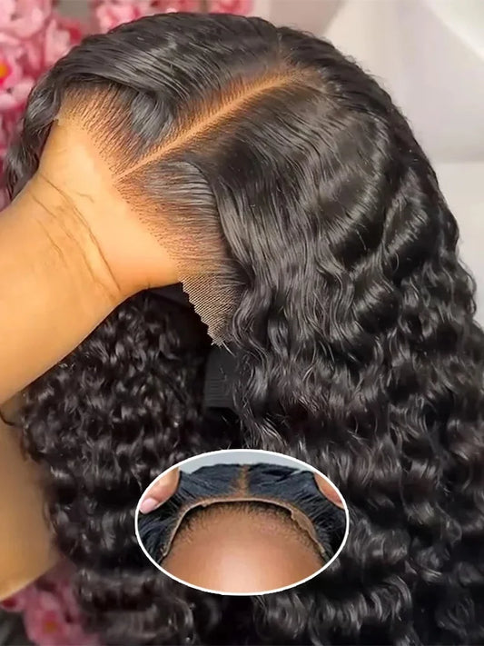 Water Wave Human Hair Wig – Glueless 13×6/13×4 HD Frontal, 220% Deep Wave